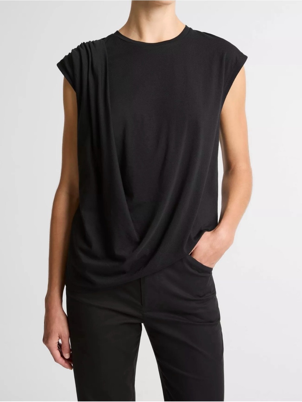 Vince Pima Cotton-Blend Relaxed Tops Sz M